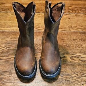 Rocky Original Ride Western Work Boots Tan Leather Mens 14M FQ0001108